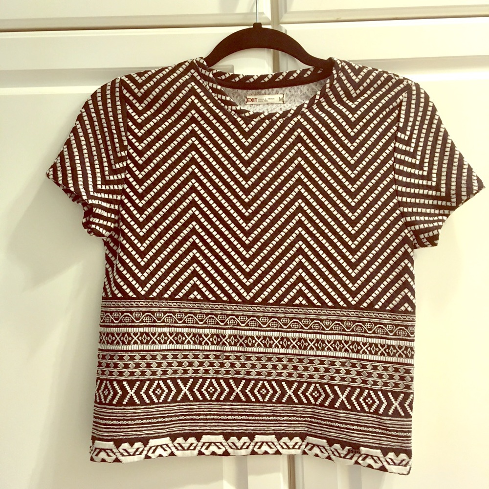 Black and White Tribal Knit Top